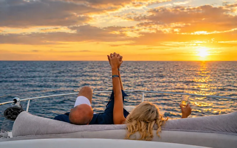 Romantic sunset yacht charter for couples