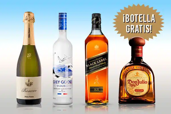 Obtén botella gratis en tu crucero - Champán, Vodka, Whisky o Tequila